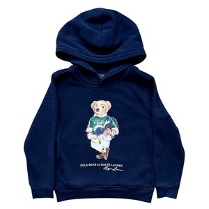Polo Ralph Lauren Kids Preppy Book Bear Hoodie Scholar Academic Blue Size 6